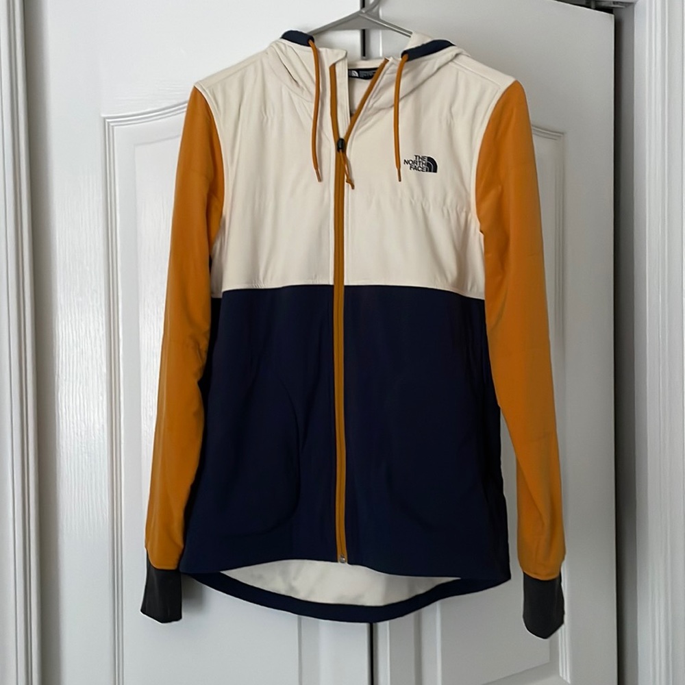 North Face Women's Mountain Sweatshirt Full Zip Jacket Small, Urban Navy Multi